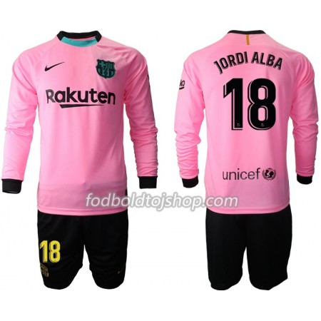 FC Barcelona Jordi Alba 18 Børn 3. Fodboldsæt 2020-21 L/S (+ Korte bukser)